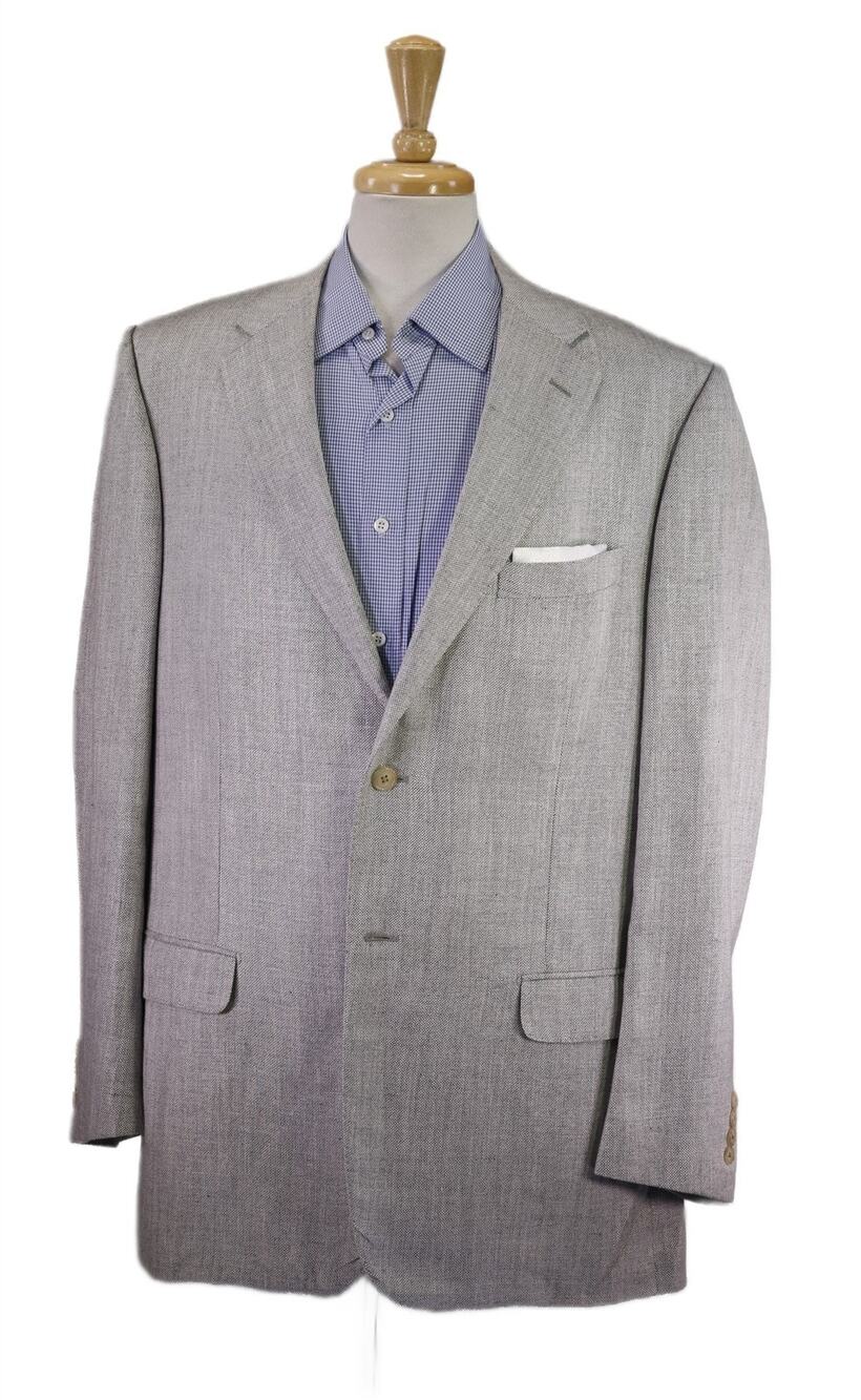 Corneliani Curent Gray Knit Woven Silk Linen 2-Btn Sportcoat Blazer 46L